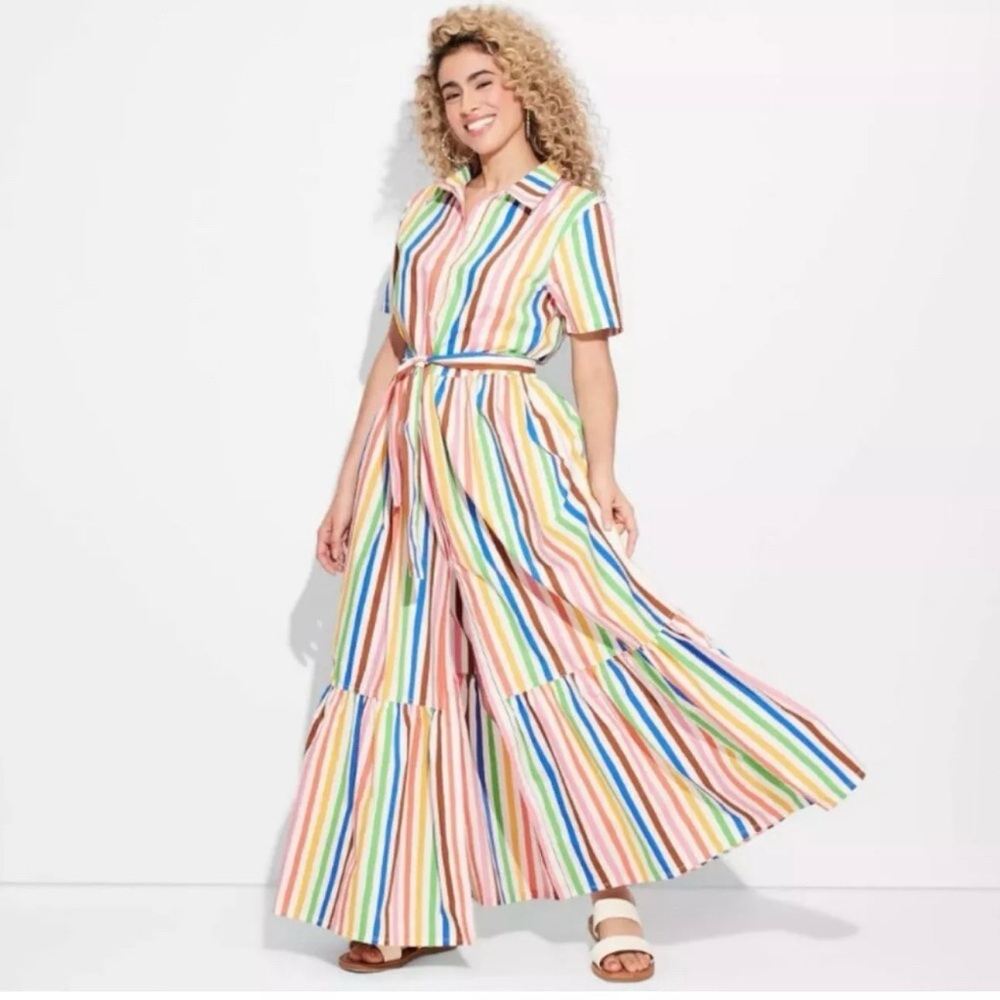 Target Pride Woven Maxi Dress Rainbow Stripe